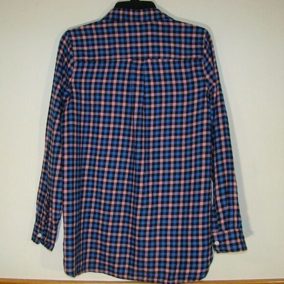 FINAL PRICE Old Navy The Tunic Shirt Soft Flannel Navy & Pink Size Medium - Picture 5 of 7